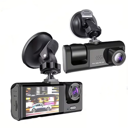 NNEOBA 2 Channel 1080P HD Dash Cam Triple Lens Car DVR Black