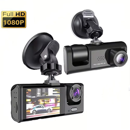 NNEOBA 2 Channel 1080P HD Dash Cam Triple Lens Car DVR Black